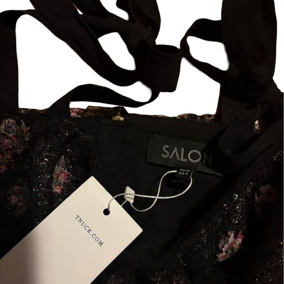 Saloni NWT Jemi Crop Black and Pink Layered Mesh - Picture 10 of 11